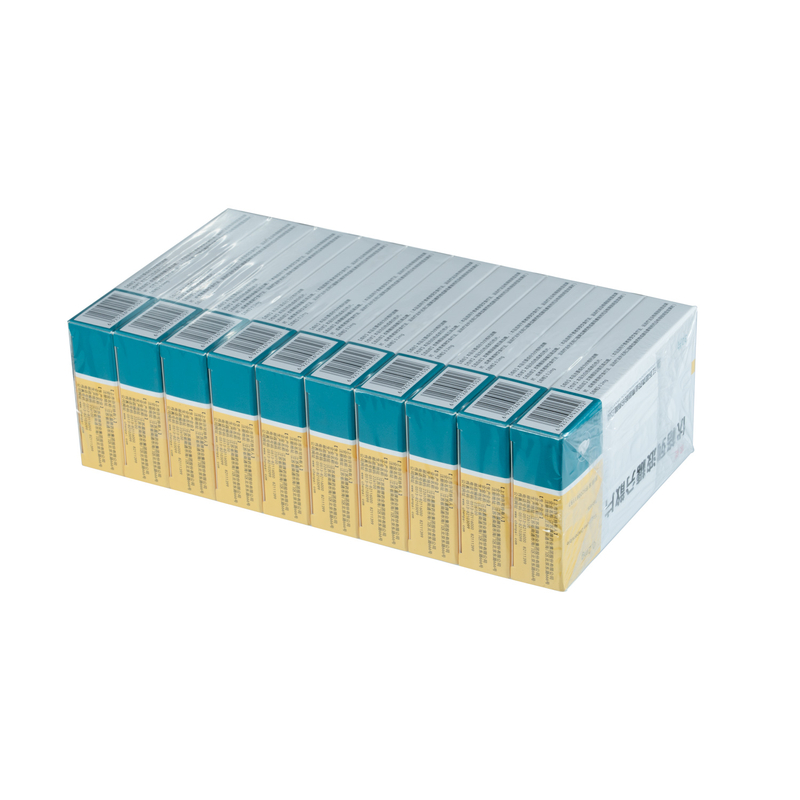 Box wrapped with transparent film by the LS-300S overwrapping machine